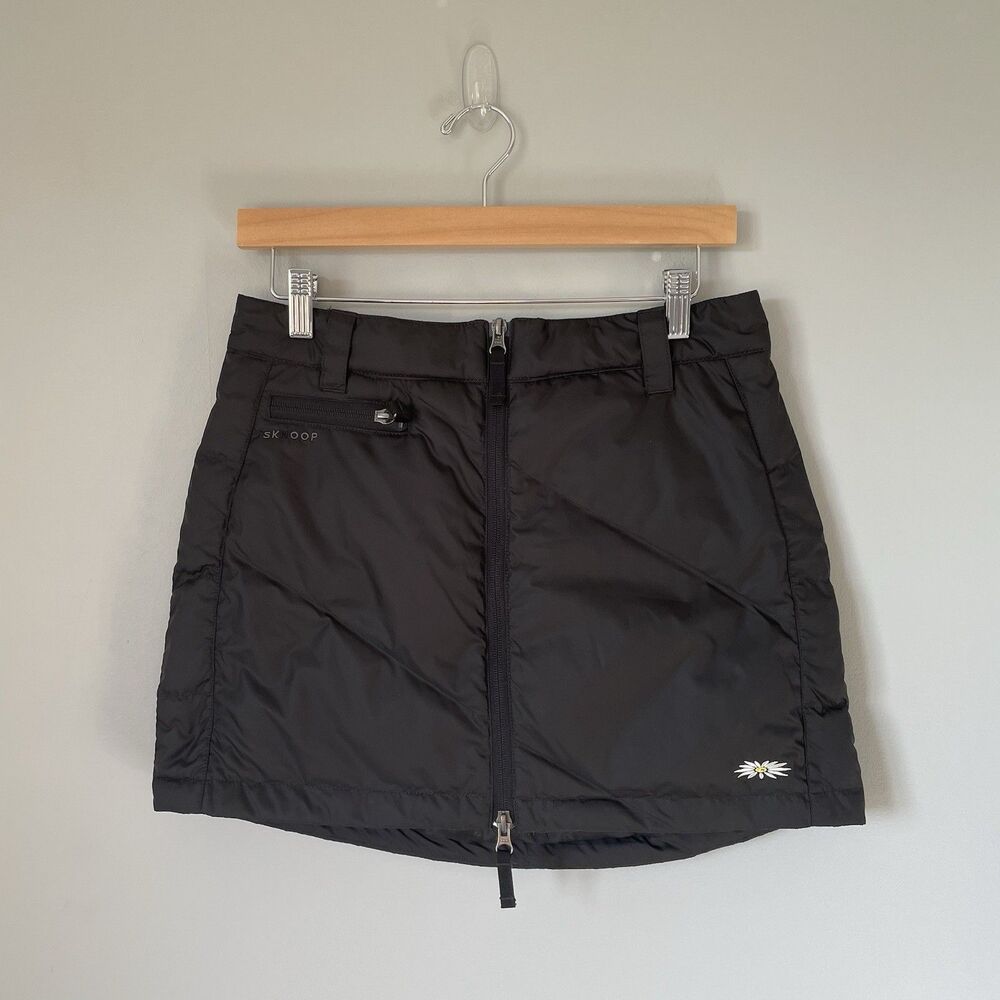 Skhoop Grey Duck Down Puffer Mini Skirt Insulated Gorpcore Black Size Medium